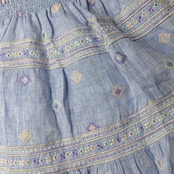 🔥 TEMPTATION POSITANO Chiesa Nuova embroidered Linen skirt MADE IN ITALY small - Picture 10 of 11